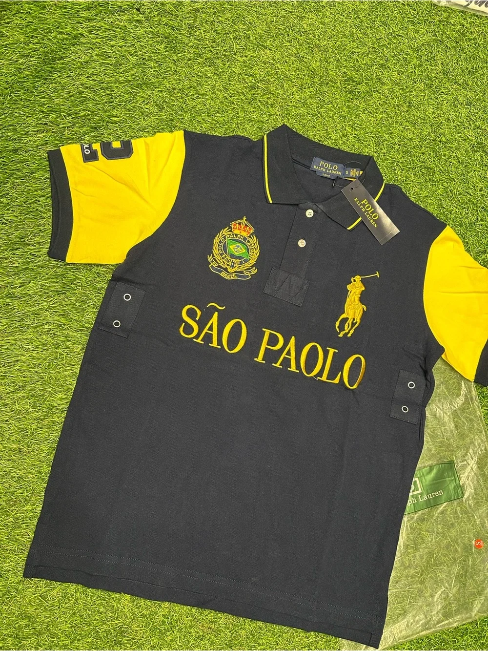 Polo by Ralph Lauren São Paolo Colorblock Polo - Navy & Yellow